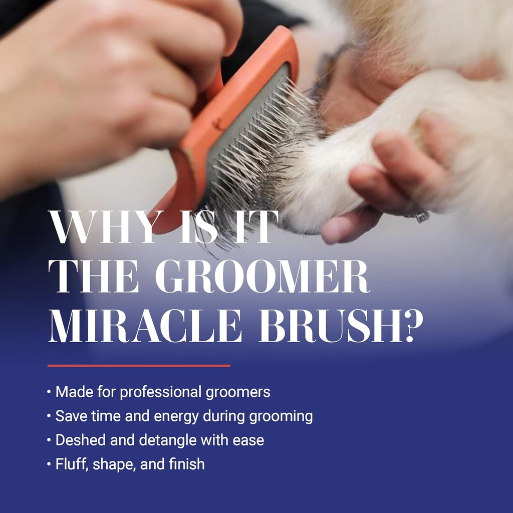 Big G Dog Slicker Brush – Professional Grooming Tool for Dogs | Fluff, Detangle & Style | Large Coral Pet Brush | DISHCOM