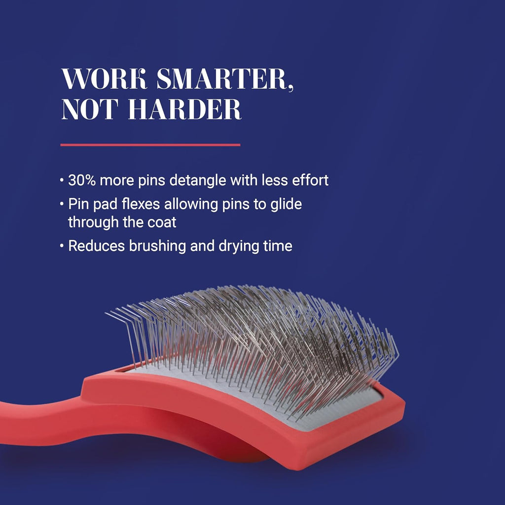 Big G Dog Slicker Brush – Professional Grooming Tool for Dogs | Fluff, Detangle & Style | Large Coral Pet Brush | DISHCOM