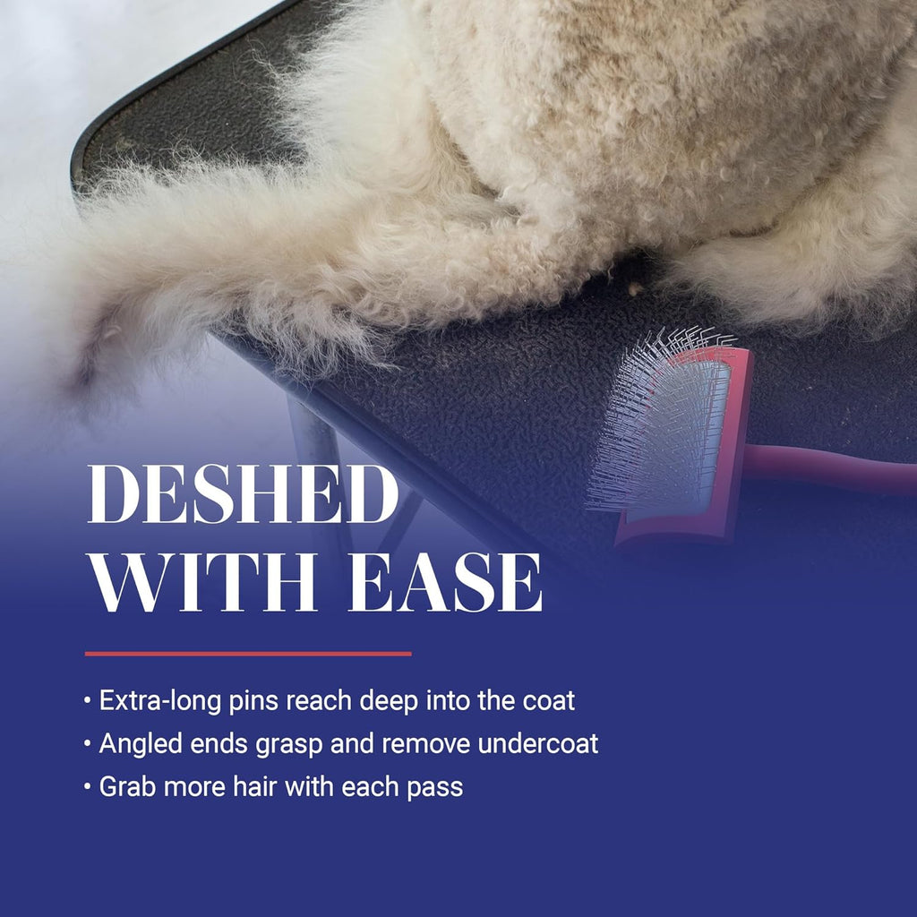 Big G Dog Slicker Brush – Professional Grooming Tool for Dogs | Fluff, Detangle & Style | Large Coral Pet Brush | DISHCOM