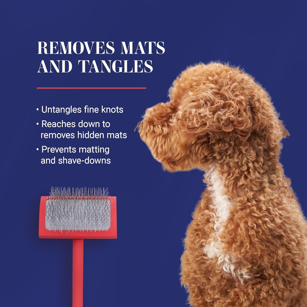 Big G Dog Slicker Brush – Professional Grooming Tool for Dogs | Fluff, Detangle & Style | Large Coral Pet Brush | DISHCOM