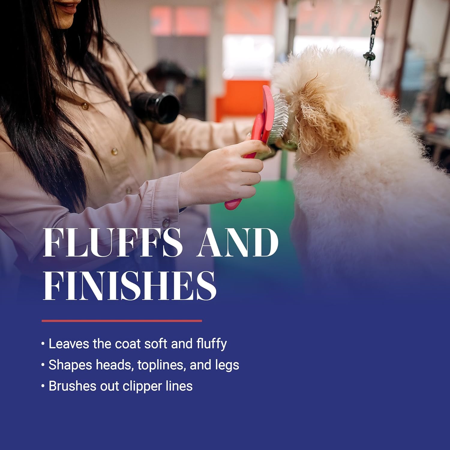 Big G Dog Slicker Brush – Professional Grooming Tool for Dogs | Fluff, Detangle & Style | Large Coral Pet Brush | DISHCOM