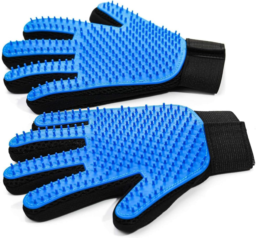 DISHCOM Pet Hair Removal Glove for Dogs & Cats – 2-in-1 Deshedding Brush & Massage Mitt, Silicone Grooming Glove for Shedding Control & Pet Hair Removal