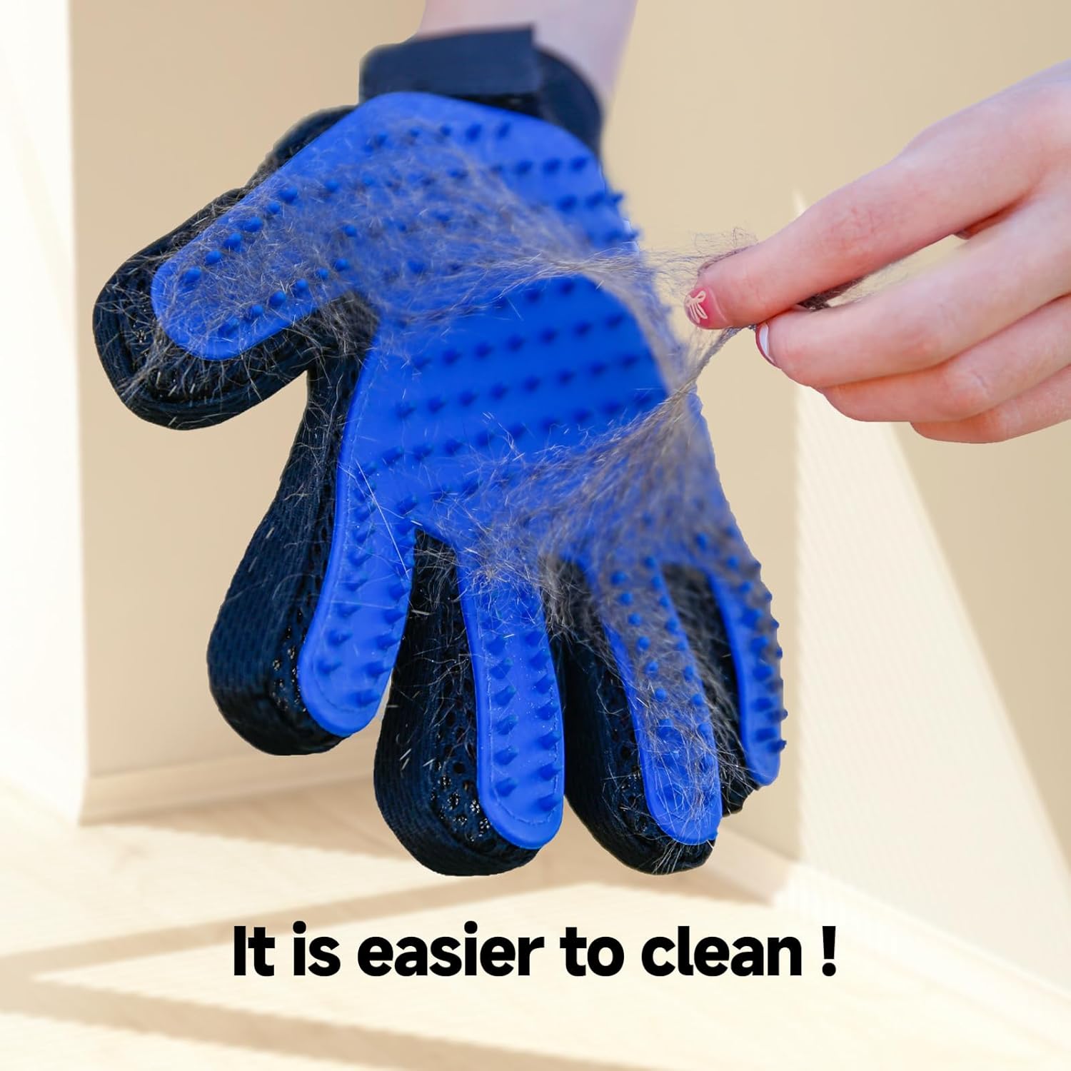 DISHCOM Pet Hair Removal Glove for Dogs & Cats – 2-in-1 Deshedding Brush & Massage Mitt, Silicone Grooming Glove for Shedding Control & Pet Hair Removal