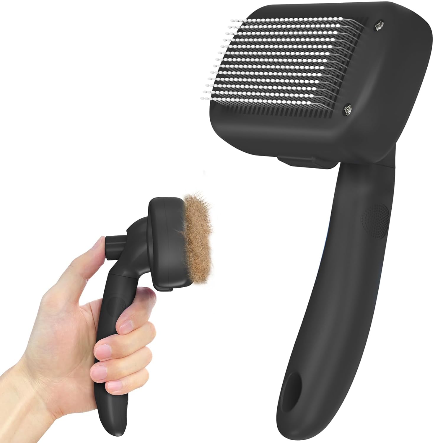 Self-Cleaning Shedding Brush for Dogs & Cats – Skin-Friendly Deshedding Grooming Tool for Long & Short Hair Pets | DISHCOM