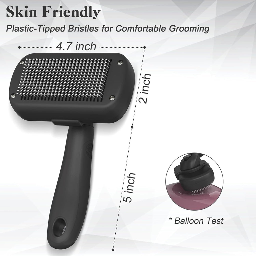 Self-Cleaning Shedding Brush for Dogs & Cats – Skin-Friendly Deshedding Grooming Tool for Long & Short Hair Pets | DISHCOM