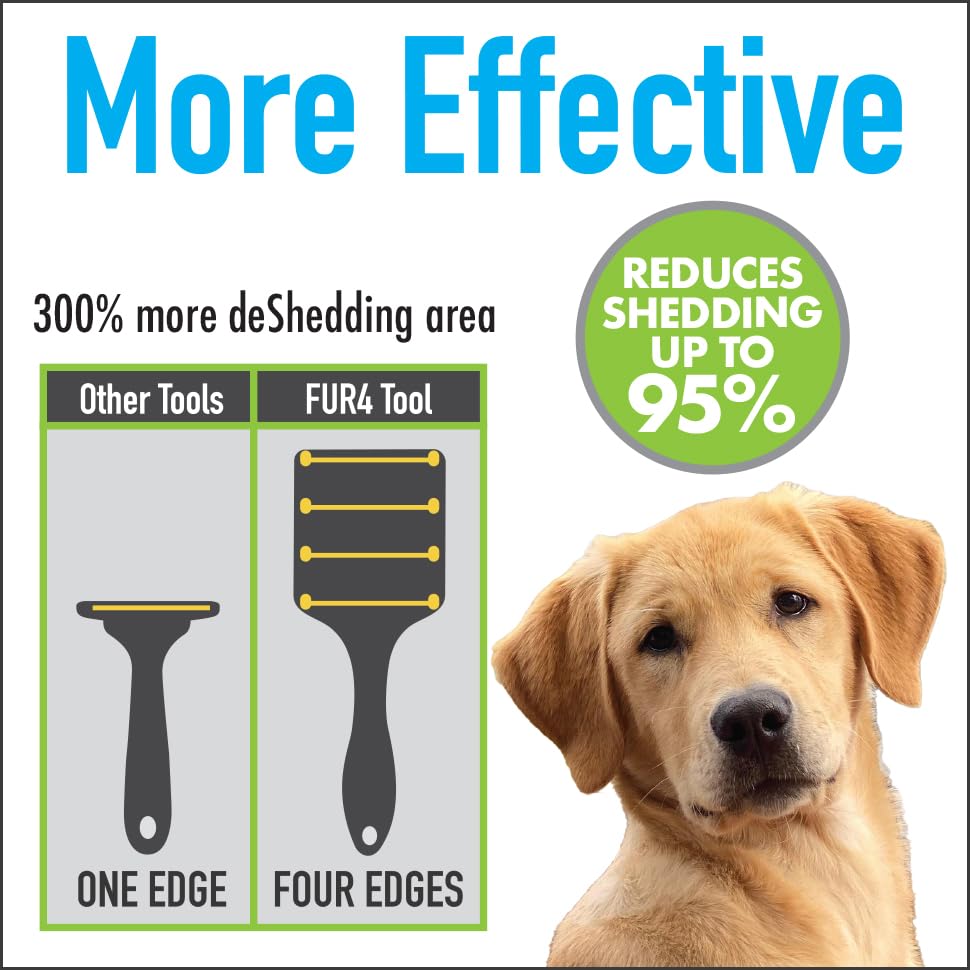 DSHCOM DeShedding Dog Brush for Short Hair Dogs – Pet Grooming Hair Removal Brush with 4 Carbon Fiber Edges